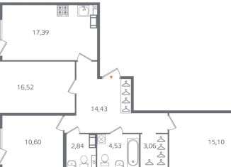 Продажа 3-комнатной квартиры, 87.3 м2, Санкт-Петербург, муниципальный округ Финляндский