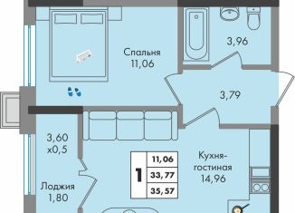 Продается 1-комнатная квартира, 35.6 м2, Краснодар, улица имени Генерала Брусилова, 5лит1.2