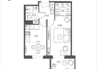 Продажа 1-комнатной квартиры, 37.3 м2, Санкт-Петербург, Нейшлотский переулок, 19к2, Нейшлотский переулок