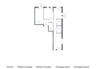 Продается 3-ком. квартира, 77.7 м2, Тюмень, жилой комплекс Чаркова 72, 1.2, Ленинский округ