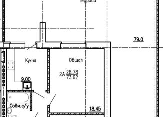 Продажа двухкомнатной квартиры, 73 м2, Миллерово, Черноморская улица, 61