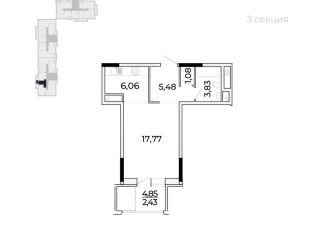Продам 1-комнатную квартиру, 39.1 м2, Ижевск