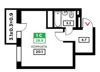 Продаю квартиру студию, 29.2 м2, Краснодар, Домбайская улица, 55лит5, ЖК Свобода