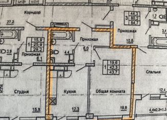 Однокомнатная квартира на продажу, 44 м2, Краснодар, улица Симиренко, 71к1, улица Симиренко