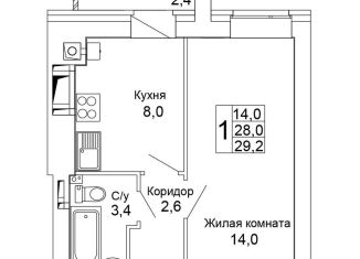 1-ком. квартира на продажу, 29.2 м2, Волгоград, Кировский район