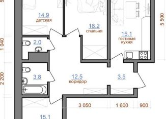 3-комнатная квартира на продажу, 88.5 м2, Иркутск, территория Гусарская, 1, Октябрьский округ