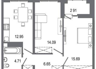 Продам 2-комнатную квартиру, 57.3 м2, Иркутск, жилой комплекс Авиатор, с14, Октябрьский округ