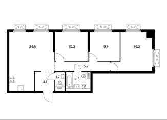 Продаю 3-ком. квартиру, 74.1 м2, Москва, Бабушкинский район