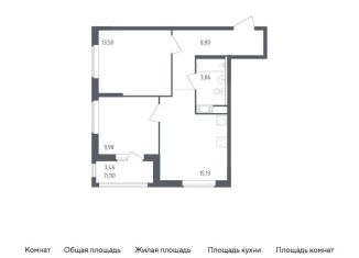 Продаю 2-комнатную квартиру, 52.4 м2, Ленинградская область