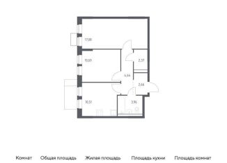 Продается двухкомнатная квартира, 51.9 м2, деревня Мисайлово