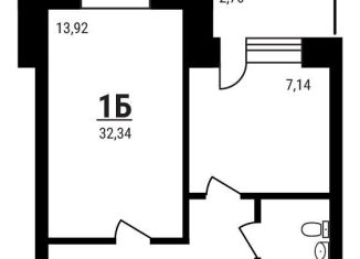 1-комнатная квартира на продажу, 32.3 м2, рабочий посёлок Тучково, микрорайон Дружный, 11