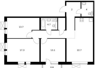 Продаю 3-комнатную квартиру, 92.9 м2, Новороссийск, бульвар имени Дмитрия Шостаковича, 20, ЖК Черноморский-2