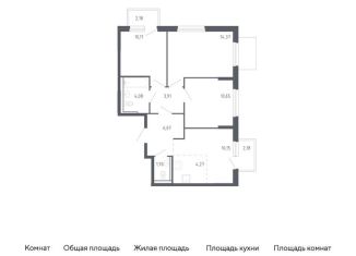 Продажа 3-ком. квартиры, 66.6 м2, Тюмень, жилой комплекс Чаркова 72, 1.3