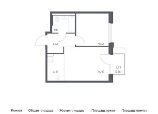 Продается 1-комнатная квартира, 38.9 м2, поселение Кокошкино, жилой комплекс Новое Внуково, к23