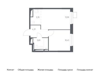 2-комнатная квартира на продажу, 35.7 м2, Видное, Советская площадь
