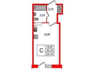 Продается квартира студия, 24 м2, Санкт-Петербург, муниципальный округ Юнтолово, Планерная улица, 87к1