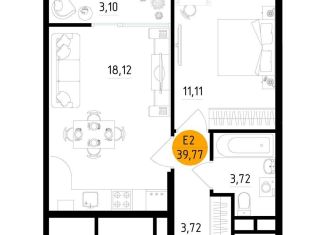 Продаю 1-комнатную квартиру, 39.8 м2, Рязань, Железнодорожный район