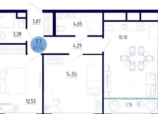 Продажа двухкомнатной квартиры, 65.5 м2, Рязанская область