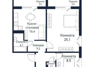 Продается 2-ком. квартира, 65.4 м2, Челябинская область, улица имени Ефрейтора Потехина, 2