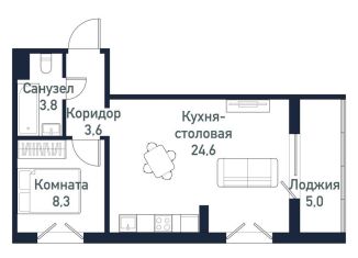 Продаю однокомнатную квартиру, 40.3 м2, Челябинск, Советский район, площадь Революции