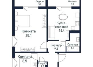 Продажа 2-комнатной квартиры, 65.2 м2, Челябинская область
