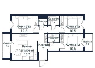 Продажа 3-комнатной квартиры, 72.1 м2, посёлок Западный, улица имени Ефрейтора Потехина, 2