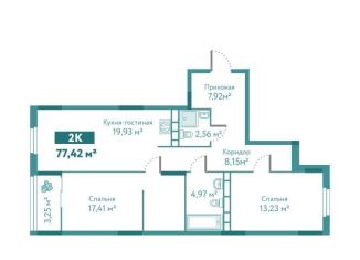 Продажа 2-комнатной квартиры, 77.4 м2, Тюмень