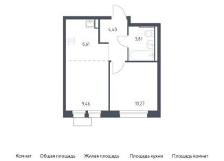 Однокомнатная квартира на продажу, 34.6 м2, Московская область, квартал Ивакино, к2