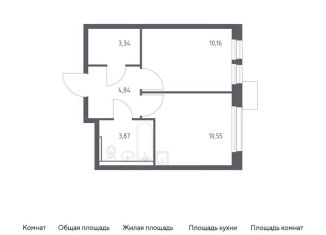 Продажа однокомнатной квартиры, 32.8 м2, Московская область, квартал Ивакино, 2к1