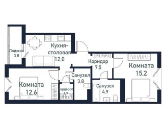 Продажа 2-комнатной квартиры, 57.9 м2, Челябинская область