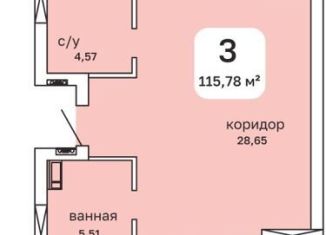 Продажа трехкомнатной квартиры, 115.8 м2, Пермь, Пушкарская улица, 142А