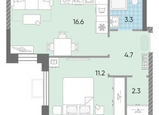 1-ком. квартира на продажу, 38.1 м2, Москва, метро Солнцево