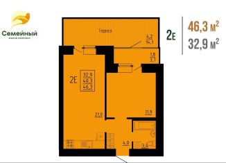 Продам двухкомнатную квартиру, 46.3 м2, Пензенская область, жилой комплекс Семейный, с14