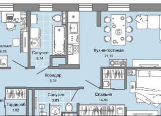 Продается трехкомнатная квартира, 69 м2, Свердловская область
