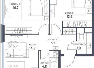 Продается двухкомнатная квартира, 59.1 м2, Москва, ВАО, Тагильская улица, 4В