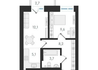 Продам квартиру студию, 38.7 м2, Новосибирск, Плановая улица, 60А, Заельцовский район