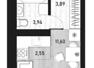 Продажа квартиры студии, 22 м2, Новосибирск, Пермская улица, 12к2