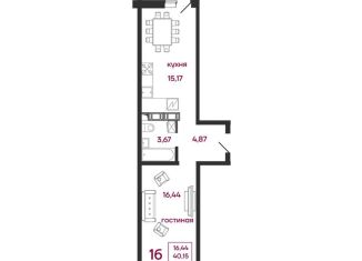 Продаю 1-ком. квартиру, 45.3 м2, Пензенская область, улица Баталина, 31