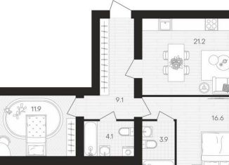 Продажа 2-ком. квартиры, 68.8 м2, посёлок Мичуринский, Выставочная улица