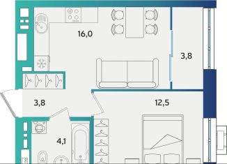 Продам однокомнатную квартиру, 40.2 м2, Альметьевск