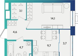 Продаю 1-комнатную квартиру, 39.9 м2, Альметьевск