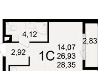 Продам 1-комнатную квартиру, 28.4 м2, Рязанская область