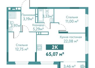 Продается двухкомнатная квартира, 65.1 м2, Тюмень, улица Павла Никольского, 4