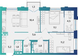 Продаю 2-комнатную квартиру, 64 м2, Альметьевск