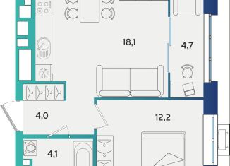 Продам однокомнатную квартиру, 43.1 м2, Альметьевск