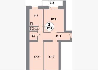 Продается 3-комнатная квартира, 82.4 м2, Красноярский край, проспект 60 лет Образования СССР, 48