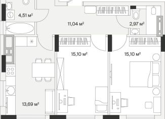 Продам 2-ком. квартиру, 63.4 м2, Калининградская область