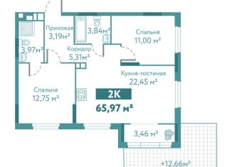 Продается 2-ком. квартира, 66 м2, Тюмень, улица Павла Никольского, 4