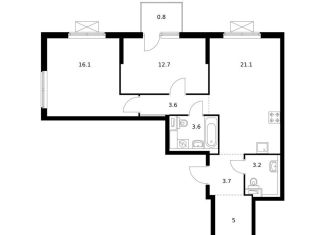 Продам 2-комнатную квартиру, 69.8 м2, Владивосток, Первомайский район