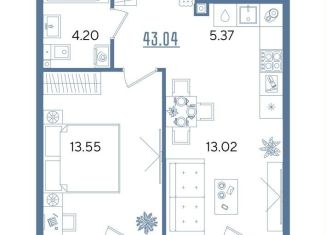 Продаю однокомнатную квартиру, 43 м2, Казань